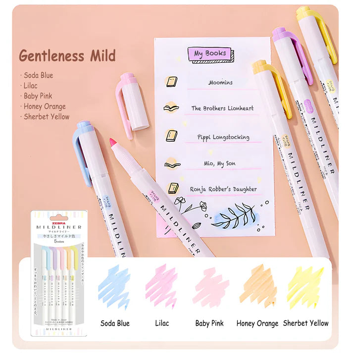 Mildliners اقلام هايلايتر زيبرا ماليلدلاينرز